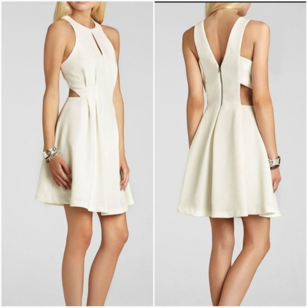 Bcbgeneration White Cutout Waist Dress
